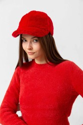 Remsa - Women’s Plush Cap Hat RKŞ-06 Red