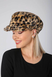 Remsa - Women's Plush Captain Sailor Hat RKŞ-05 Leopard