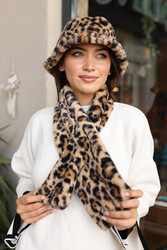 Remsa - Women's Plush Scarf Neck Collar Scarf RKB-01 Leopard1