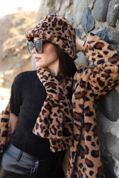 Remsa - Women's Plush Scarf Neck Collar Scarf RKB-01 Leopard2